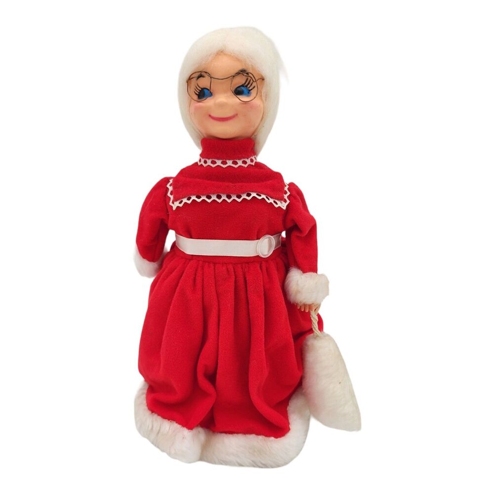 Vintage Handmade Mrs Santa Claus Soap Bottle Doll 13" Christmas Decor Kitsch 198